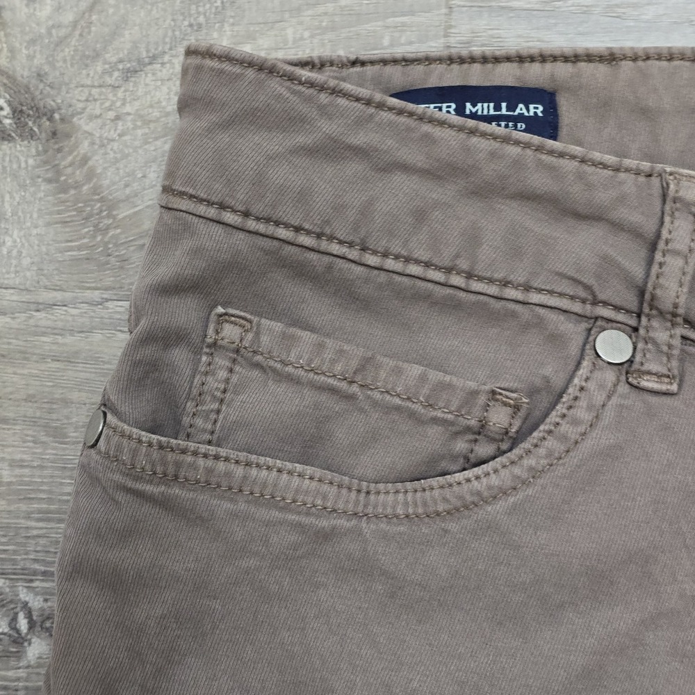 Peter Millar Crown Crafted‎ 5 Pocket Pants Mens 40x32 Tencel Stretch Gray Taupe - Picture 3 of 16